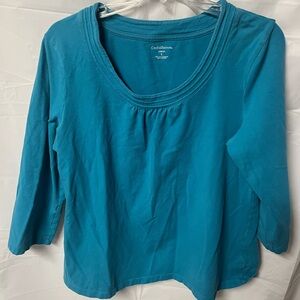 Croft & Barrow Teal Long Sleeve Top